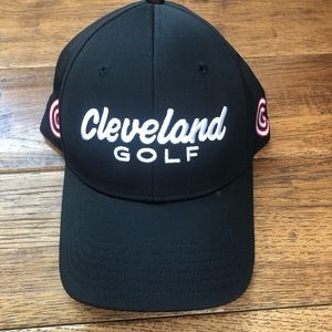 Cleveland Golf Hat Cap Black White Lettering